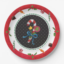 Placas do partido do bastão de doces do Natal