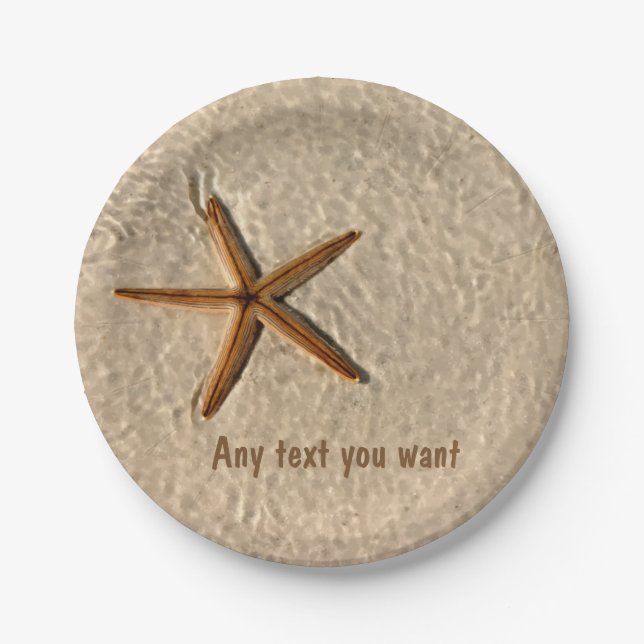 Prato De Papel Placas do partido do tema da praia (Frente)