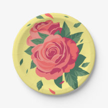 Placas do Partido namorados rosas rosa em amarelo