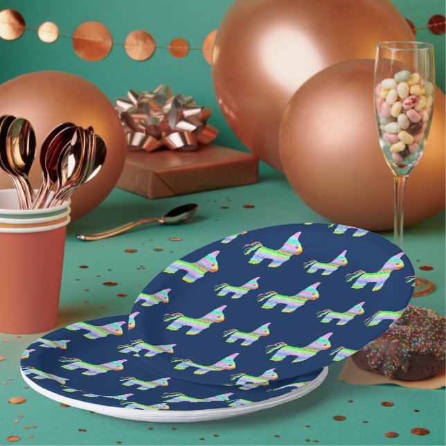 Prato De Papel Placas do Partido Pinata (Múltiplo)