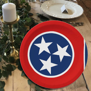 Prato De Papel Placas do Tennessee Flag, festa, esportes, Tenness