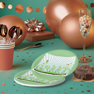 Prato De Papel Placas em papel de conceito verde