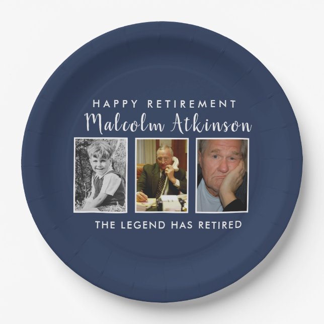 Prato De Papel Placas fotográficas do partido de aposentadoria (Frente)