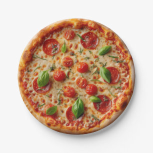 Prato De Papel Placas Noturnas de Pizza