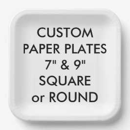 Prato De Papel Placas personalizadas de papel QUADRADO - 9" grand