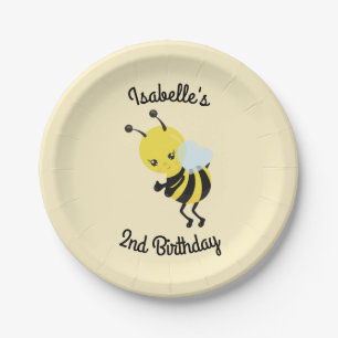 Prato De Papel Placas personalizadas do partido Bee-day