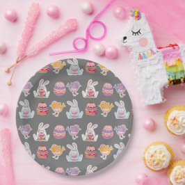 Prato De Papel Placas Sonic Silver Paper Padrão de páscoa