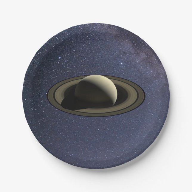 Prato De Papel Planeta Saturno (Frente)