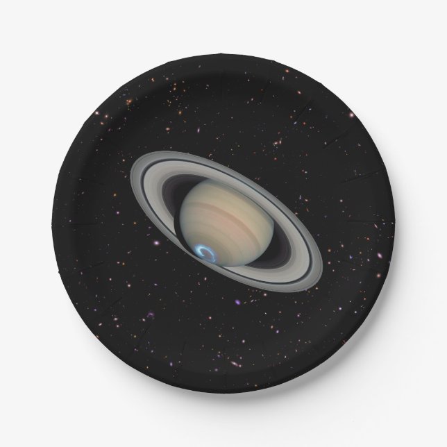 Prato De Papel Planeta Saturno Starry Sky (Frente)