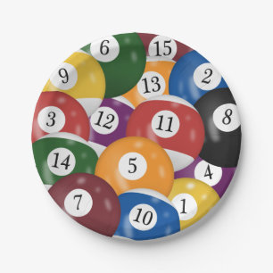 Prato De Papel Plano de fundo das Bolas Billiard
