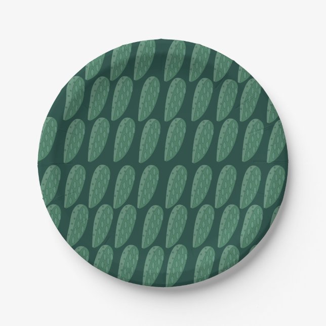 Prato De Papel Planta de Cacto Verde  (Frente)