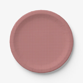 Prato De Papel PLATAS DE FESTA Burgundy Gingham-PAPER