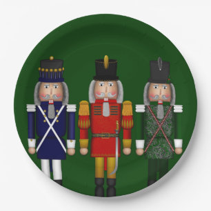 Prato De Papel PLATAS DE FESTA DE PAPEL Trio-Verde-Nutcracker