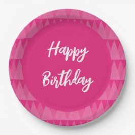 Prato De Papel Plato rosa texto editable