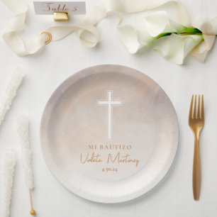 Prato De Papel Platos de Papel Espanhol Platos de Bautizo Morado