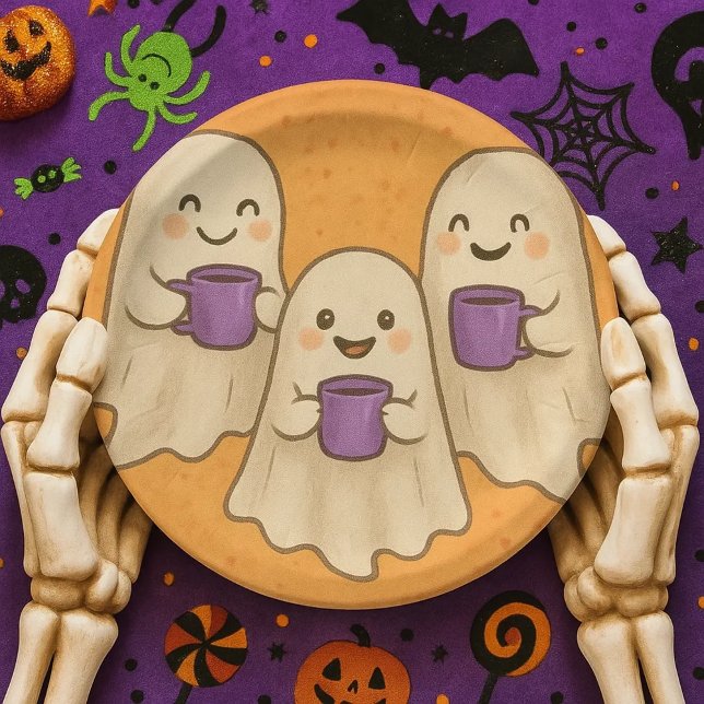 Prato De Papel Platos de papel spooky cozy para fiestas (Celebra halloween con estos platos de papel desechables tan bonitos)