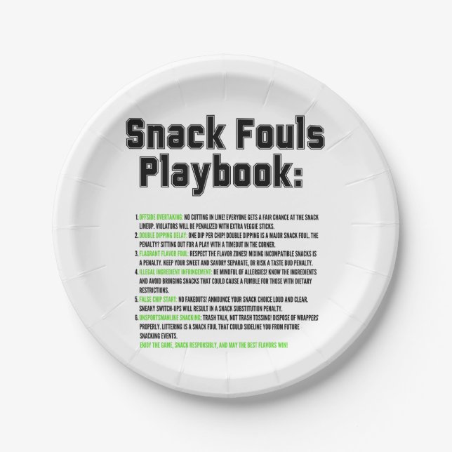 Prato De Papel Playbook Snack Fouls (Frente)