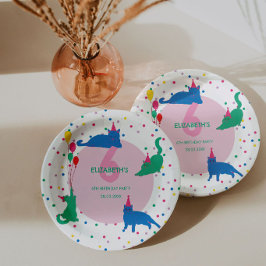 Prato De Papel Playful Cats cute Purrfect Birthday Party 