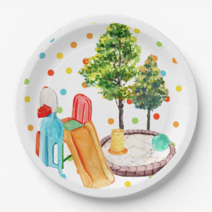 Prato De Papel Playground Happy Birthday Paper Plates Polkadots