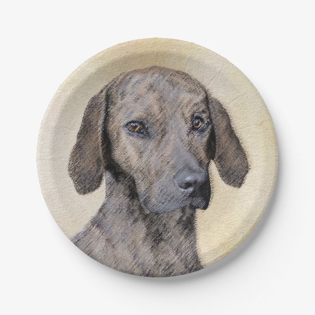 Prato De Papel Plott Painting - Arte de Cachorro Original (Frente)