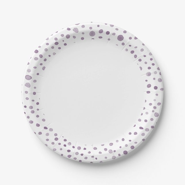Prato De Papel Plum Confetti Watercolor Plate (Frente)