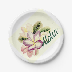 Prato De Papel Plumeria Aloha