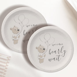 Prato De Papel Podemos Esperar. | Chá de fraldas do Urso de Teddy