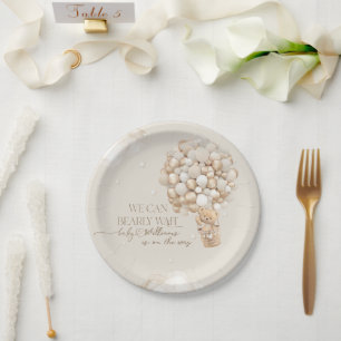 Prato De Papel Podemos Esperar Chá de fraldas neutro por gênero