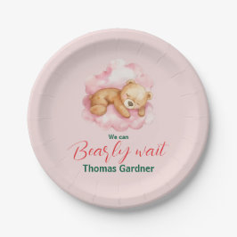 Prato De Papel Podemos Esperar, Garoto, Chá de fraldas De Urso Bo