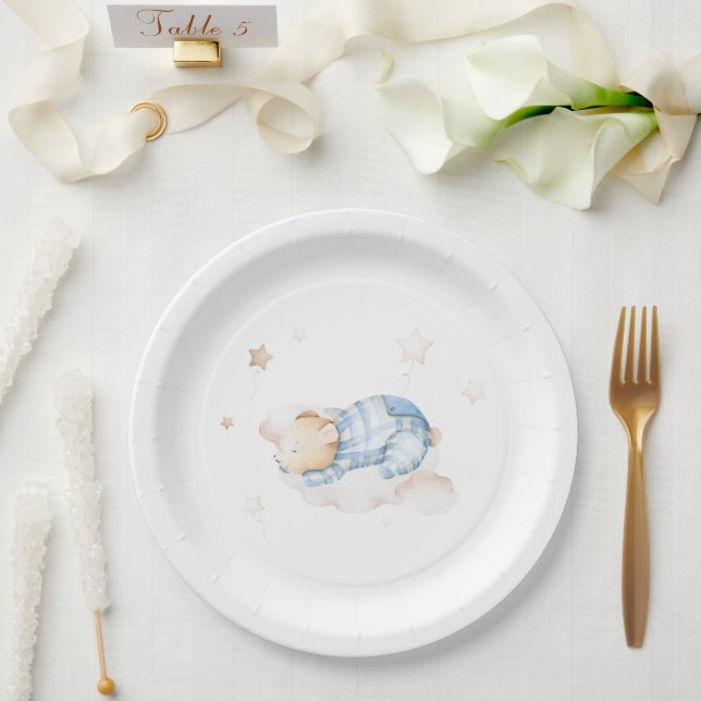 Prato De Papel Podemos Esperar O Teddy Bear No Chá de fraldas Da  (Casamento)