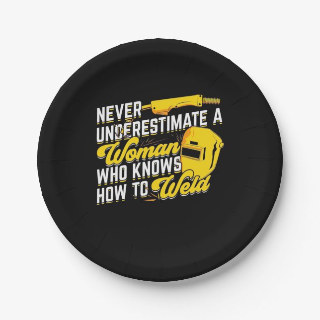 Prato De Papel Poder De Uma Mulher Que Sabe Soldar (Frente)