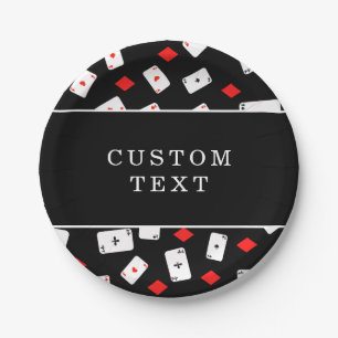 Prato De Papel Poker Themed Play Card & Red Diamond Mens