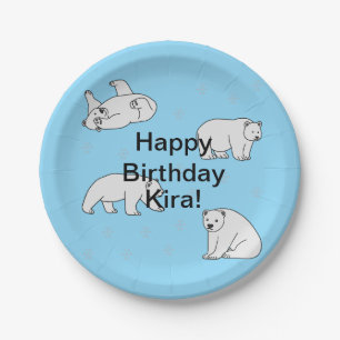 Prato De Papel Polar Bears Birthday