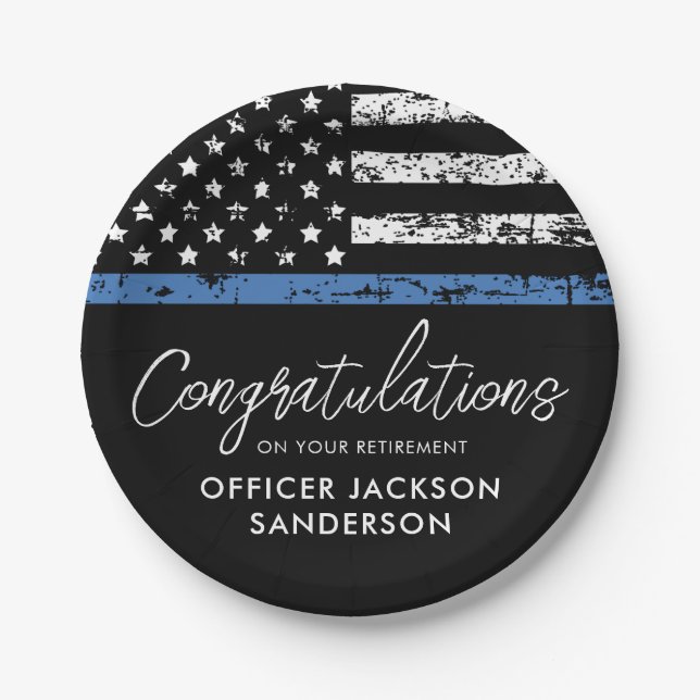 Prato De Papel Polícia da Parte de Aposentadoria do Oficial de Po (Frente)