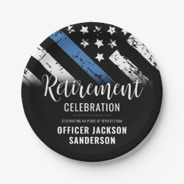 Prato De Papel Polícia de Linha Azul Fino da Polícia