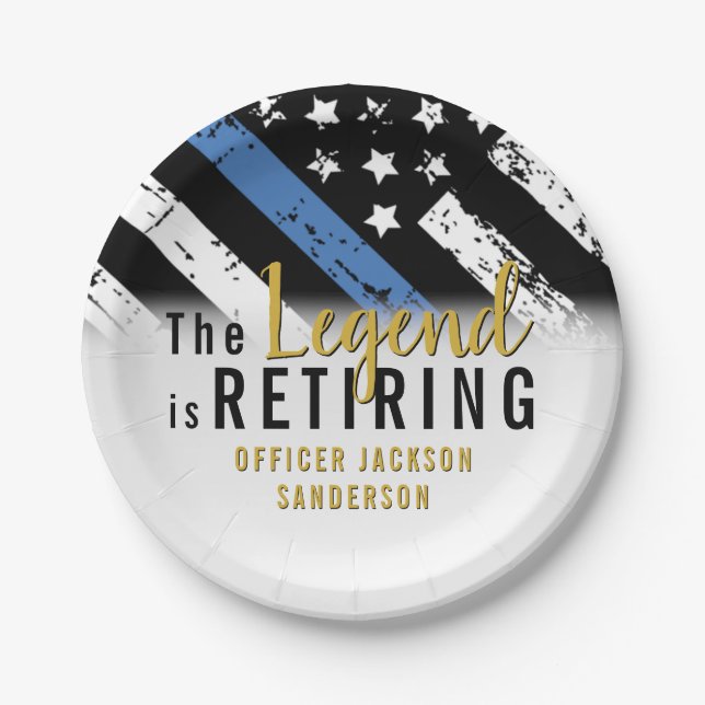 Prato De Papel Polícia de Sinalizador da Linha Azul de Reforma da (Frente)