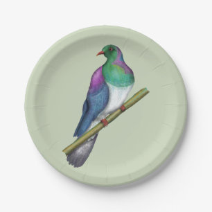 Prato De Papel Pombo Kereru Wood