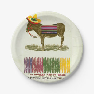 Prato De Papel Ponha a cauda no burro