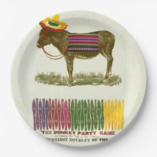 Prato De Papel Ponha a cauda no burro