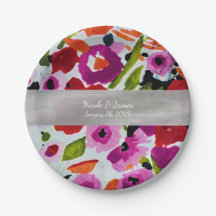 Ponto de Cor Ousada Flores de Aquarela Sujas