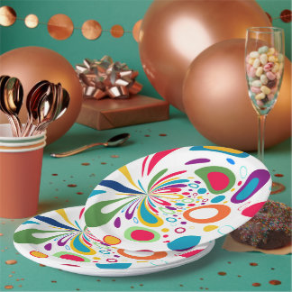 Prato De Papel Ponto Moderno do Círculo Atrativo Leve