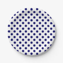 Pontos Azuis Marinho em Branco