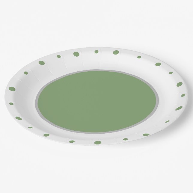 Prato De Papel Pontos Brancos Geométricos Verdes (Inclinado)