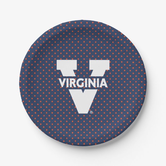 Prato De Papel Pontos de Bolinhas dos Virginia Cavaliers (Frente)