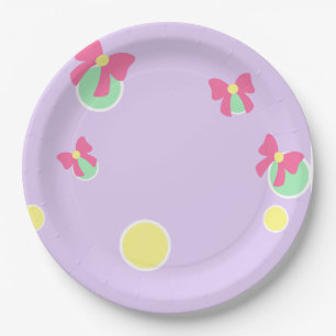Prato De Papel pontos e laços pastel suave