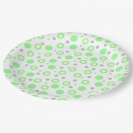 Prato De Papel Pontos geométricos verdes menta