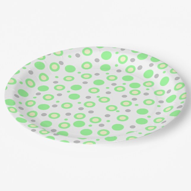 Prato De Papel Pontos geométricos verdes menta (Inclinado)
