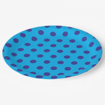 Pontos Polka Azuis sobre Azul 