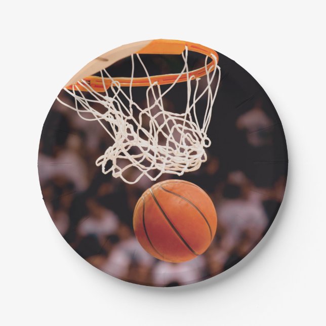 Prato De Papel Pontuação de Basquetebol (Frente)