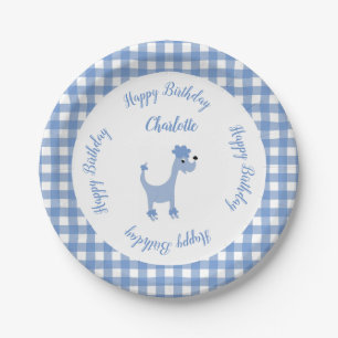 Prato De Papel Poodle azul de desenho Posh Paws faz aniversário 